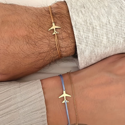 3-piece aircraft rope bracelet, adjustable couple wristband, stylish and minimalist style, suitable for parties and dates