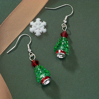 Christmas earrings Christmas tree snowman snowflake design pendant earrings cute party style cute Christmas earrings