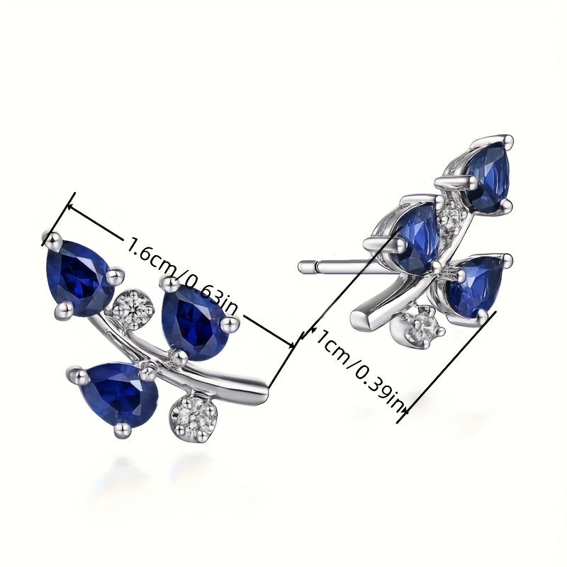Elegant Retro Blue Synthetic Gemstone Ladies Earrings - Nickel Free Copper, Perfect for Party and Casual Attire, Ideal September Birthstone Gifts, Retro Earrings