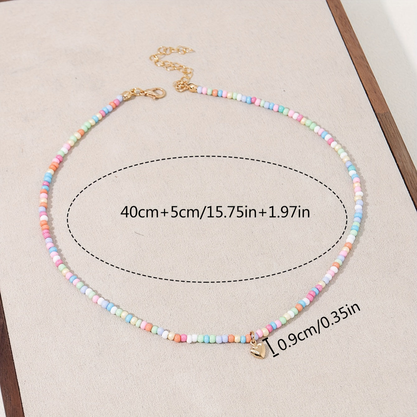 1pc Heart-shaped Pendant Necklace, Handmade Bohemian Beaded Collar for Music Festivals and Vacation Accessories, Versatile Jewelry for All Seasons - 1 Piece