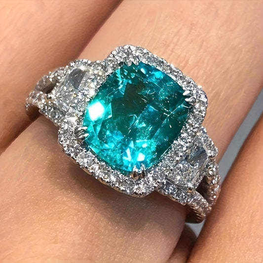 Elegant Vintage Green Square Zirconia Ring - Perfect for Gifts and Special Occasions