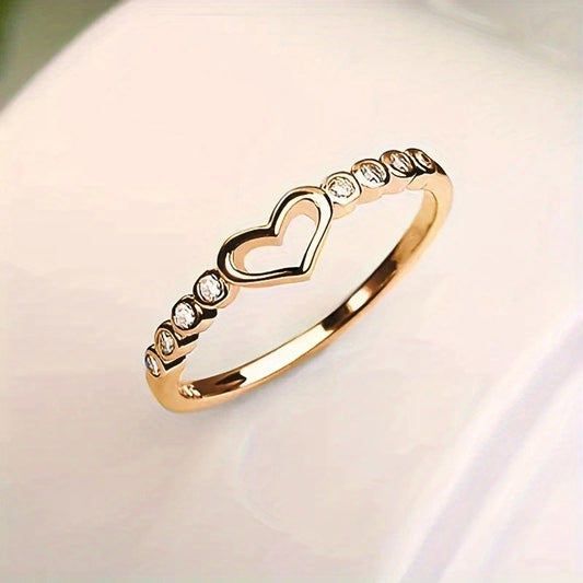 Creative Design Hollow 925 Silver Plated Microdense Zirconia Heart Ring Women's Engagement Wedding Daily Casual Fashion Gift