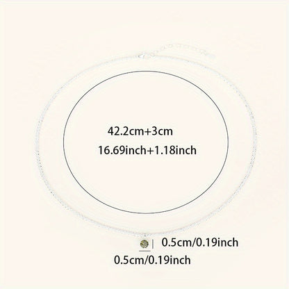 Ladies Olive Green Gemstone Single Stone 925 Silver Plated Necklace Women's Wedding Bridal Jewelry