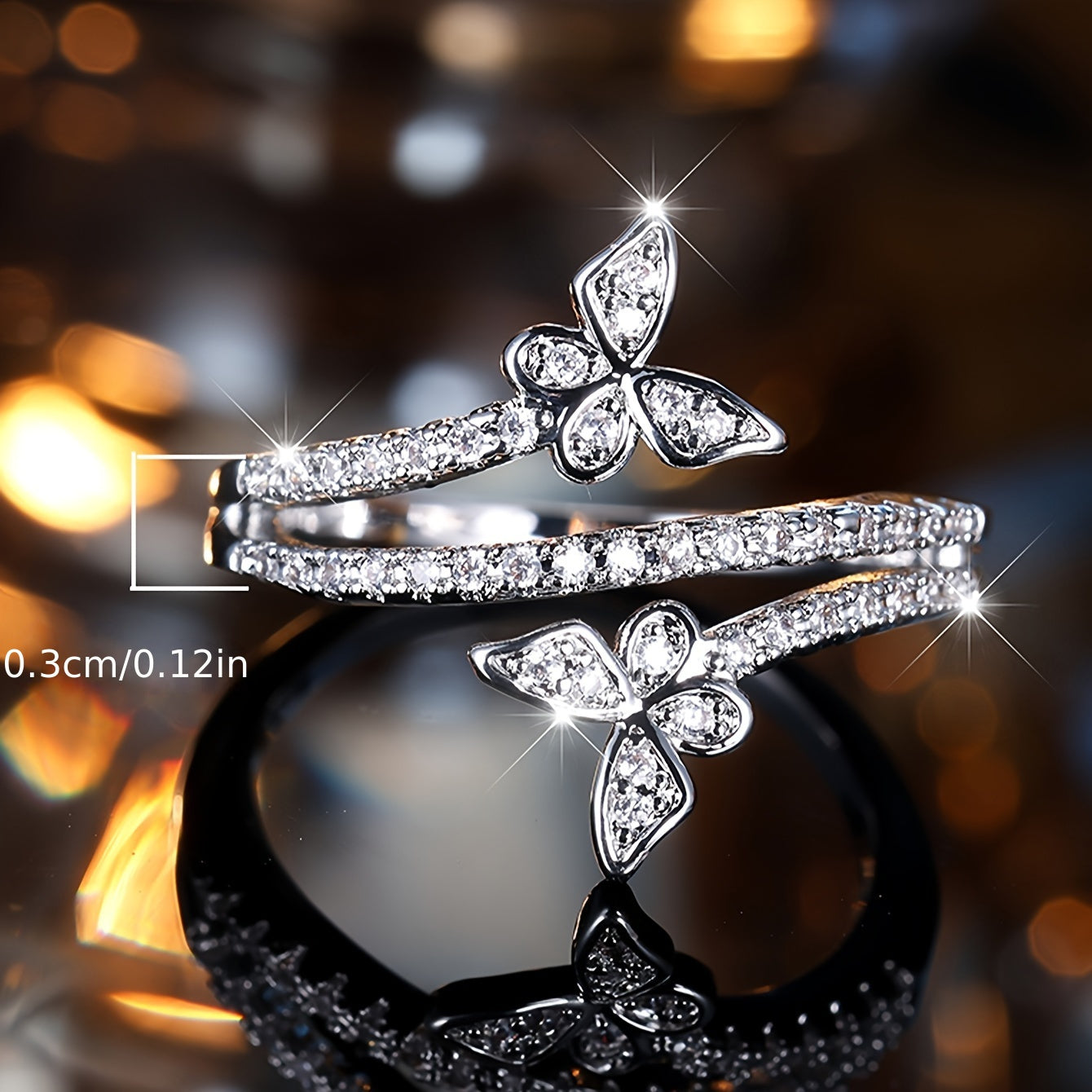 1 butterfly ring, suitable for gift giving, light luxury high-end fashion sense, unique design, suitable for index finger wear.