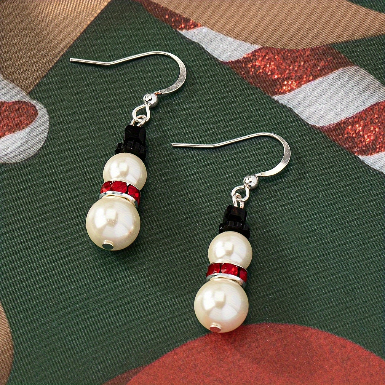 Christmas earrings Christmas tree snowman snowflake design pendant earrings cute party style cute Christmas earrings