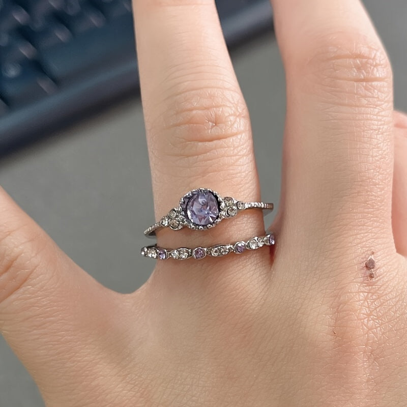 New simple resin alloy women's ring set