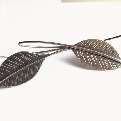 Vintage leaf pendant earrings simple style alloy jewelry fashion ladies gift