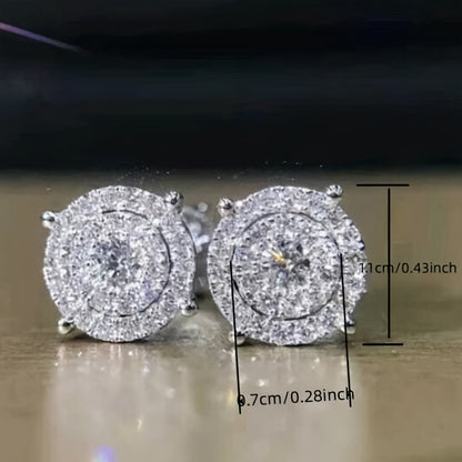 New Classic 925 Silver Plated Zirconia Earrings Women's Daily Casual Wedding Bridal Jewelry Gift
