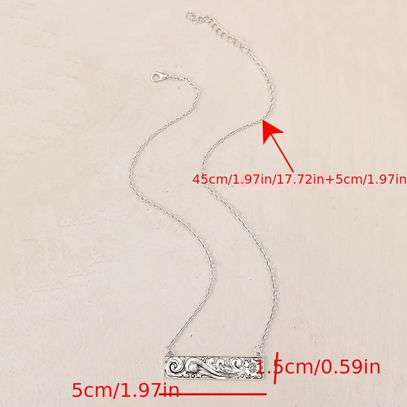 Cross-border European, American retro Western totem engraving alloy pendant collarbone chain