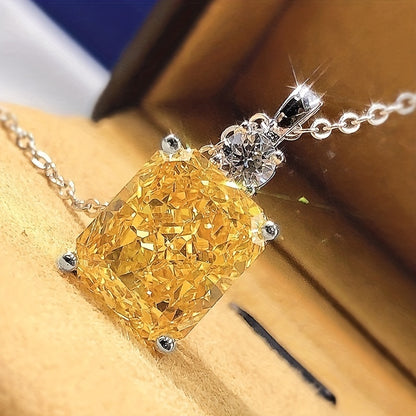 Citrine Gemstone Pendant Necklace Silver Plated Birthstone Fine Jewelry Engagement Wedding Party Gift for Women