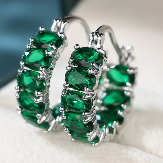 Women's fashion multi-functional design, two elegant egg-shaped earrings with ear clips, personalized accessories