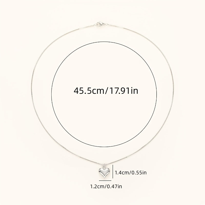 Women's minimalist metal love pendant necklace, birthday and anniversary gifts, stylish casual wear