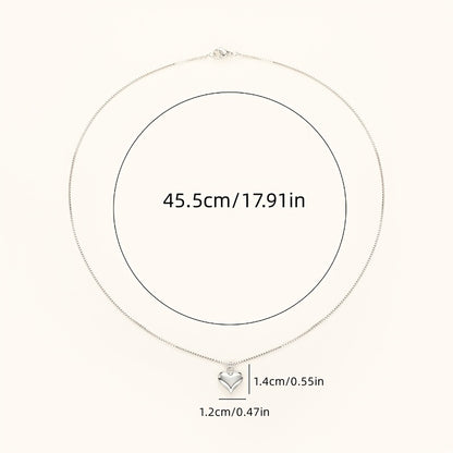 Women's minimalist metal love pendant necklace, birthday and anniversary gifts, stylish casual wear