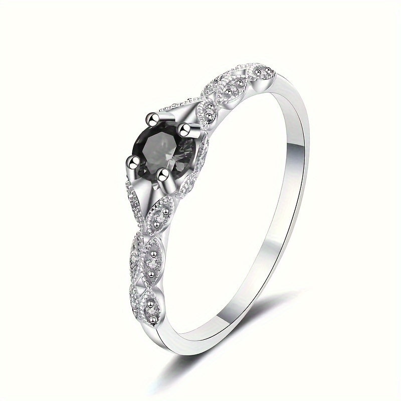 Elegant and minimalist 4-claw cubic zirconia engagement ring - perfect for weddings, anniversaries and casual decor