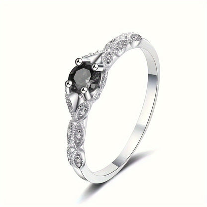 Elegant and minimalist 4-claw cubic zirconia engagement ring - perfect for weddings, anniversaries and casual decor