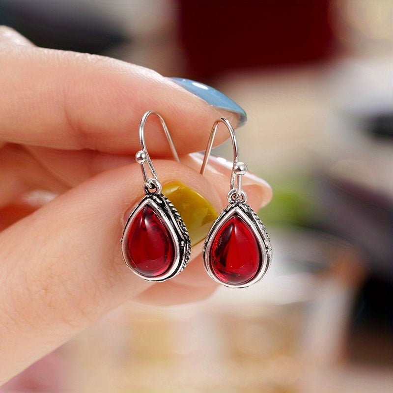 Elegant Vintage Silver Plated Droplet Earrings with Green Zirconia - Nickel Free Copper, Exquisite Filament Design for Weddings and Everyday Wear