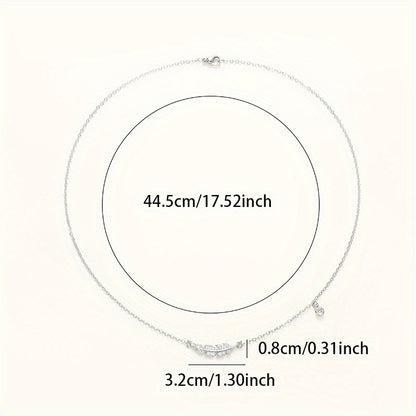 Bohemian Faux Crystal Angel Wings 925 Silver Plated Pendant Necklace Ladies Party Accessories Collarbone Chain