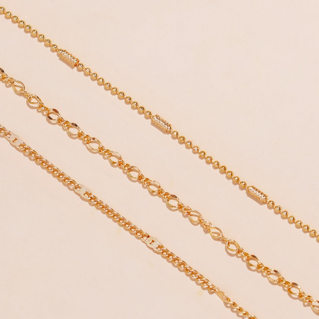 Minimalist multi-layer chain necklace women's thin chain plated 14k gold long necklace accessories gifts