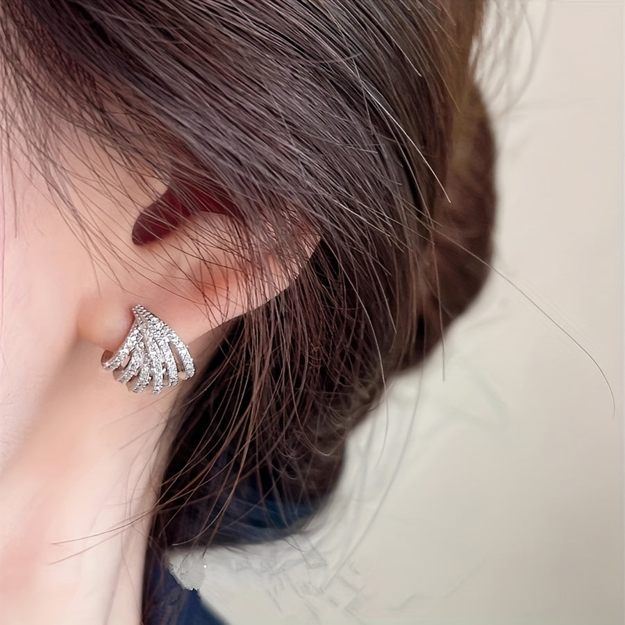 Elegant and Sexy Zircon Claw Earrings for Women - Faux Cubic Zirconia Jewelry - April Birthstone