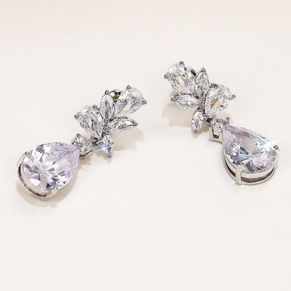 Fashion teardrop zircon earrings