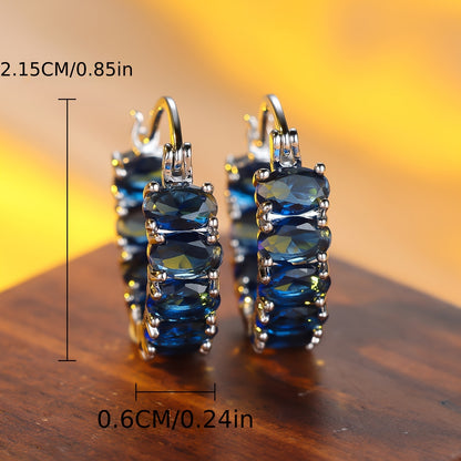 Women's fashion multi-functional design, two elegant egg-shaped earrings with ear clips, personalized accessories