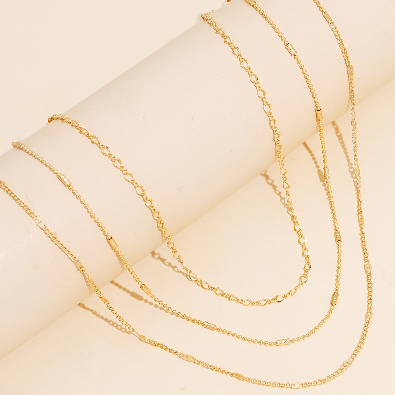 Minimalist multi-layer chain necklace women's thin chain plated 14k gold long necklace accessories gifts