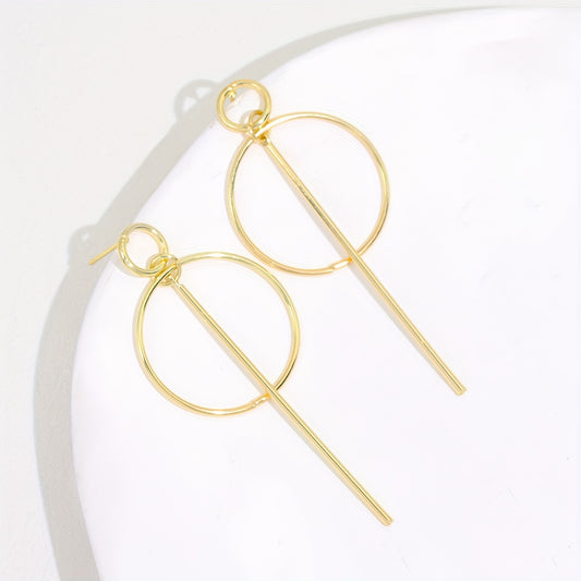 Ladies' Exaggerated Hollow Geometric Pendant Earrings Big Personality Simple Pendant Earrings