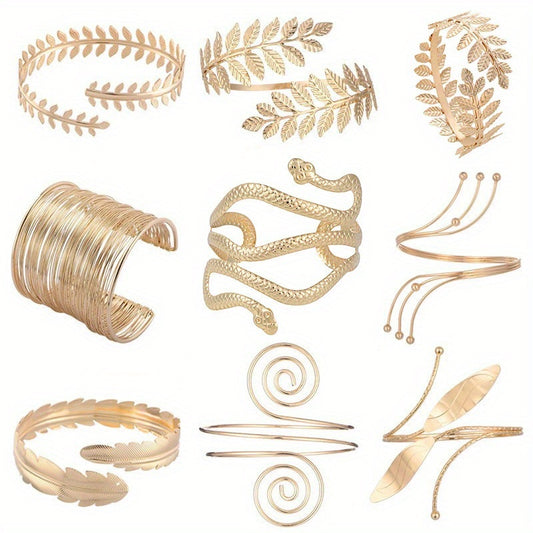 Baroque Personality Street Shot Arm Ring Retro Music Note Multi-layer Bracelet Metal Opening Bracelet Arm Strap