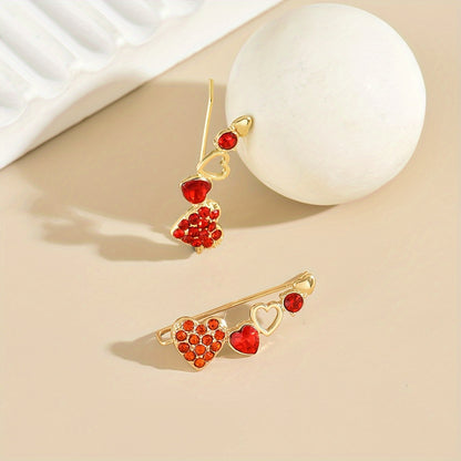 A pair of fashionable and retro heart-shaped decorative earrings, versatile and easy to match, are very suitable with any clothing