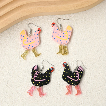 Funny cute chick heels acrylic earrings cartoon chick jewelry party accessories