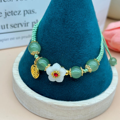 1-piece woven red rope Ruyi bracelet Women's Dragon Boat Festival phoenix flower bracelet small fresh begonia flower holiday gift for girlfriend