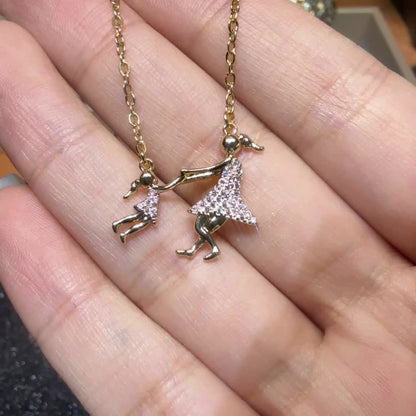 1 fashionable Zirconia mother-daughter pendant necklace, suitable for Women's daily wear