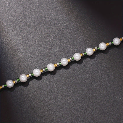 Men's Casual Faux Pearl Necklace, Daily Accessories Jewelry