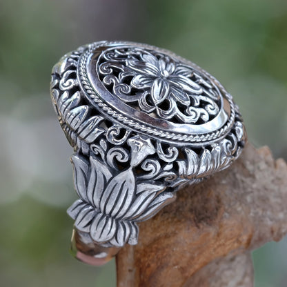 Bohemian Retro Silver Plated Floral Ring for Women - Perfect for Daily Wear and Party, Anniversary Gift