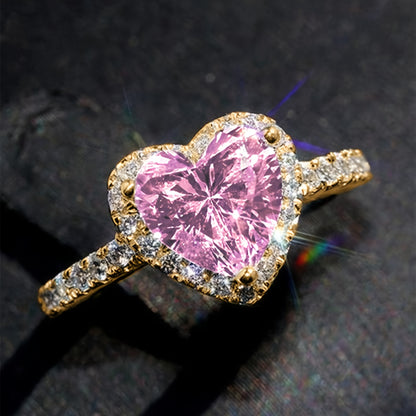 Ladies' Elegant Heart-Shaped Synthetic Garnet Engagement Ring - Perfect for Weddings, Parties, and Everyday Glamour