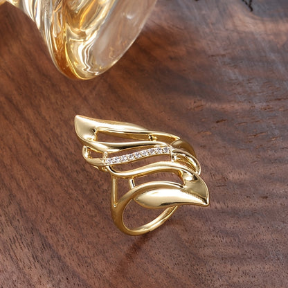 Chic Ring 18k Gold Plated Paved Shining Zirconia Match Daily Outfits Party Accessory Chic And Cheap Thing That U Must Have One