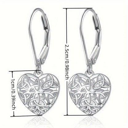 Stylish hollow heart pendant earrings, elegant filigree pendant earrings for engagement party, banquet jewelry, Valentine's Day anniversary gift, women's fashion accessories, minimalist style