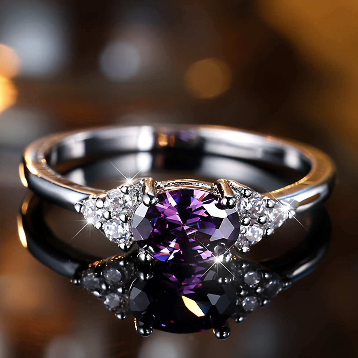 Elegant Bohemian Style Women's Engagement Ring - Copper Based, Unplated, Zircon Set for Everyday Wear and Parties