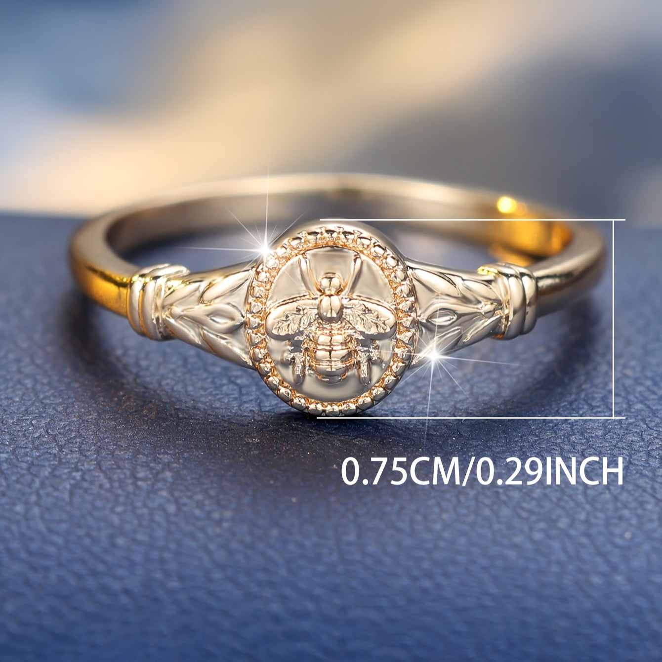 Ladies Elegant Luxury Copper Ring with Synthetic Zircon Inlay - Bee Design, No Plating - Versatile, Suitable for Parties, Engagements, Weddings - All Season Jewelry