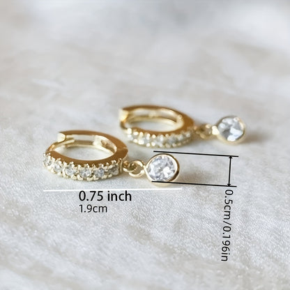 Ladies Elegant Crystal Pendant Earrings - Nickel Free Copper, Synthetic Zircon, Perfect for Weddings and Everyday Gorgeousness