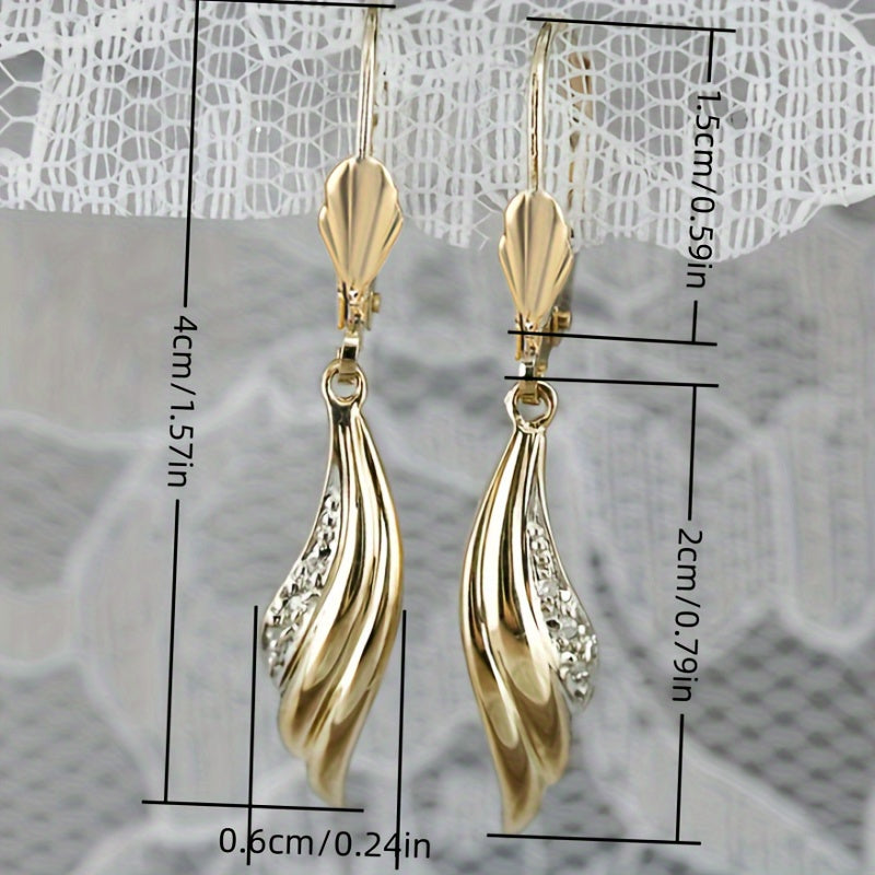 Elegant 18K gold-plated goldfish tail drop earrings for weddings, wedding parties, and vintage jewelry gifts