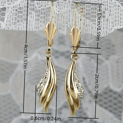 Elegant 18K gold-plated goldfish tail drop earrings for weddings, wedding parties, and vintage jewelry gifts