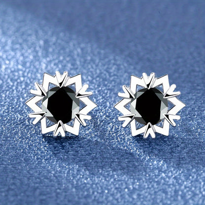 New Design Snowflake Stud Earrings Women's Fashion Anti-Allergy Silver Stud Earrings Simple Zirconiaium Stud Earrings