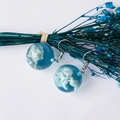 Pendant earrings designed by Blue Sky and White Cloud, elegant and simple style, fashionable holiday earrings.