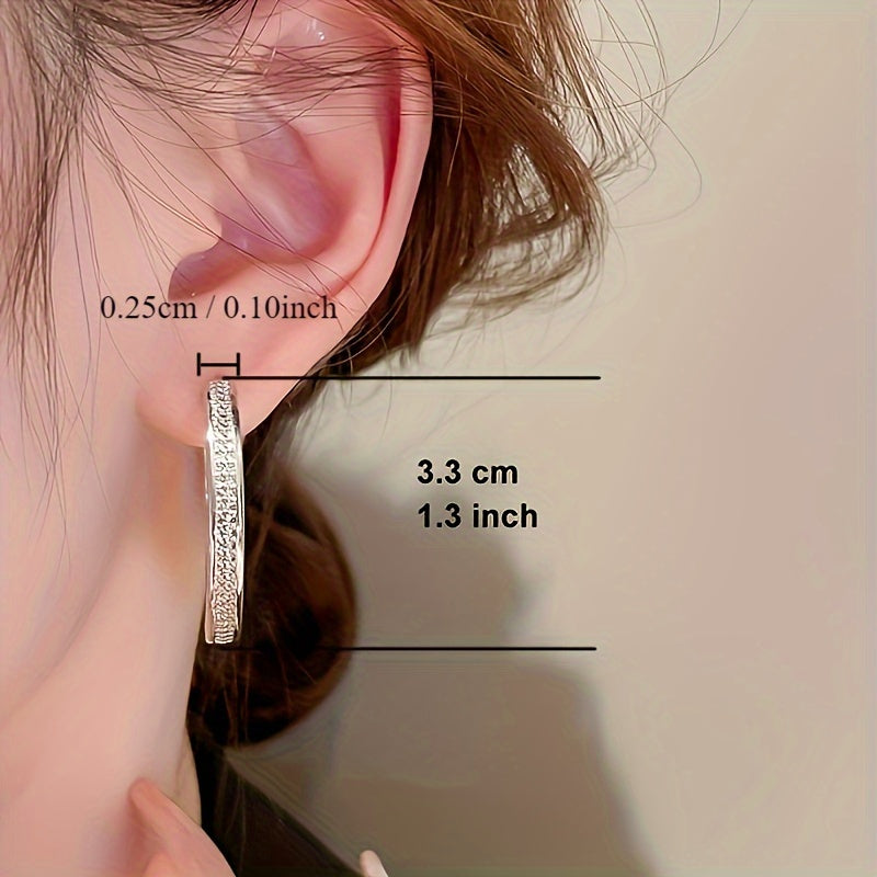 Exquisite round earrings, shining Zirconia, elegant and sexy style, suitable for Women's parties, dates, banquets, earrings