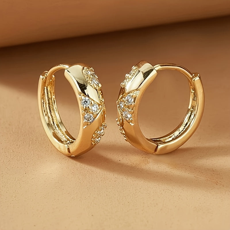A pair of elegant vintage style earrings, suitable for women, with synthetic cubic Zirconia, copper material, nickel plating is harmless, April birthstone, suitable for daily and party occasions