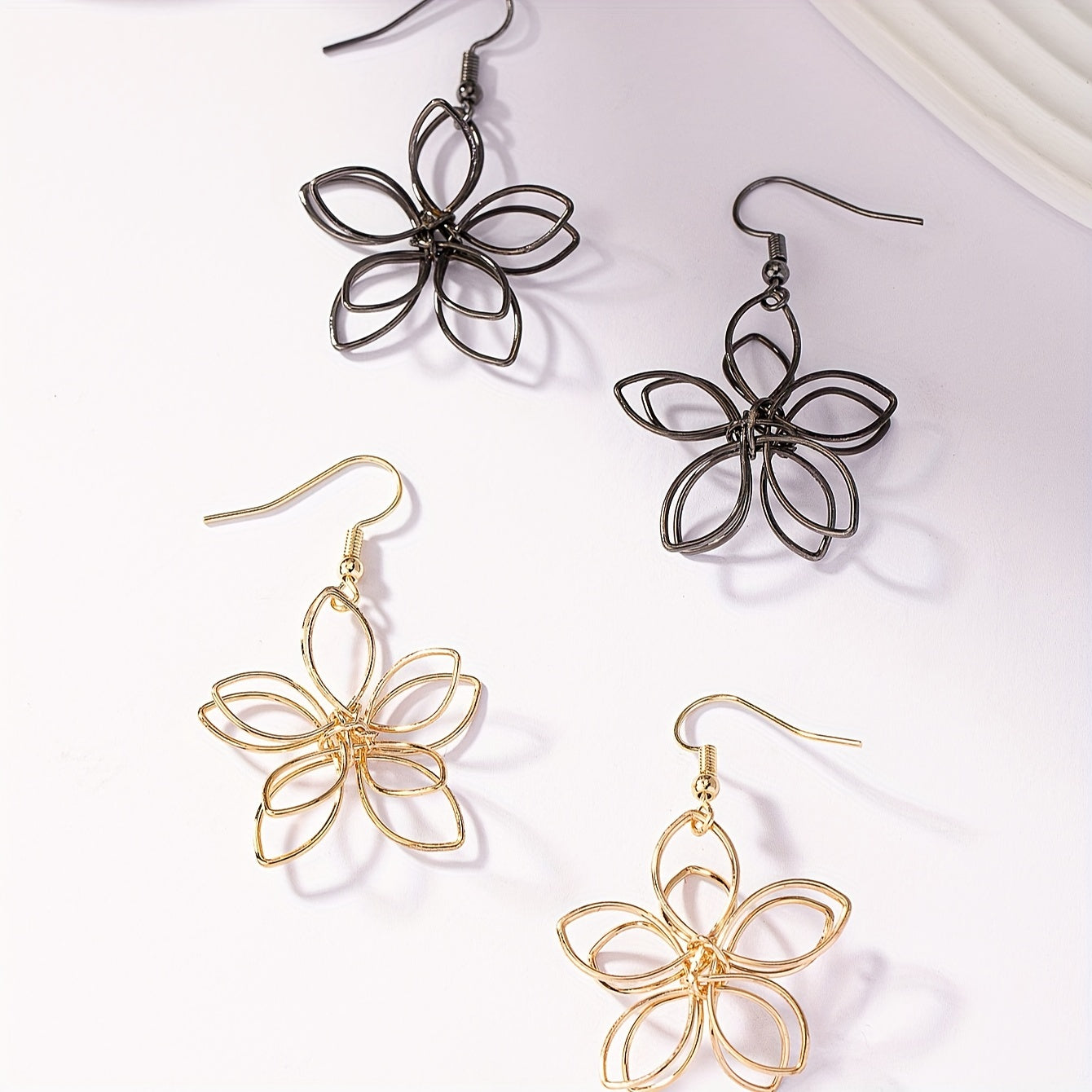 Floral earrings, alloy earrings, elegant style jewelry, fashionable women's gifts