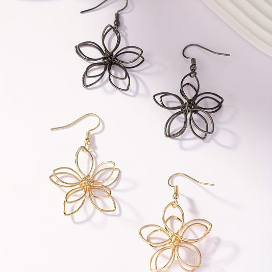 Floral earrings, alloy earrings, elegant style jewelry, fashionable women's gifts