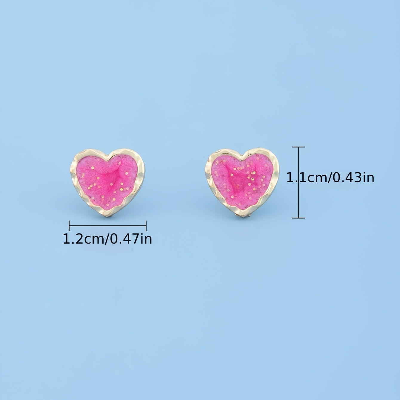 Valentine's Day simple love stud earrings 14K gold-plated jewelry Women's gift 1 pair