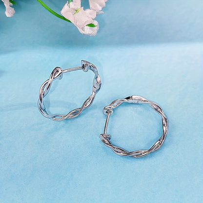 Creative Design Twisted 925 Silver Plated Women's Ring Earrings Bridal Wedding Accessories Valentine's Day Gifts Fashion Jewelry